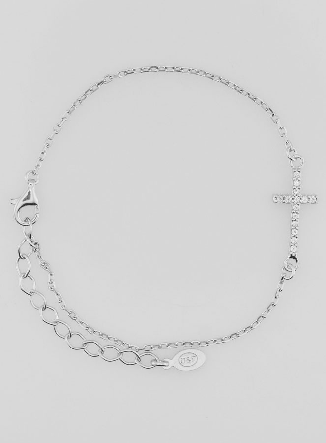 Pulsera con Cruz Religiosa - Plata de Ley (pic 1)