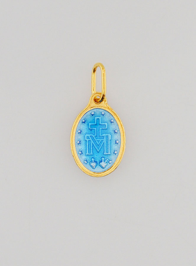 Medalla Milagrosa, plata doarada y esmalte bicolor - 10 mm (pic 4)