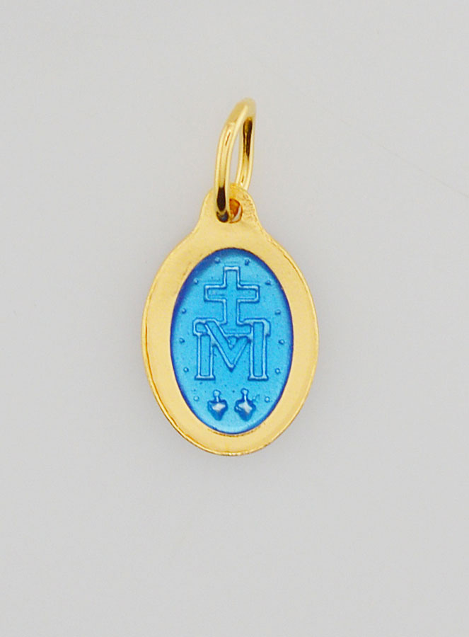 Medalla Milagrosa, plata doarada y esmalte bicolor - 13 mm (pic 4)