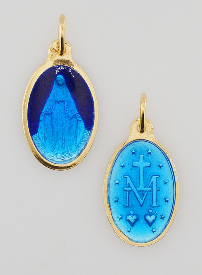 Medalla Milagrosa, plata dorada y esmalte bicolor - 17 mm (pic 1)