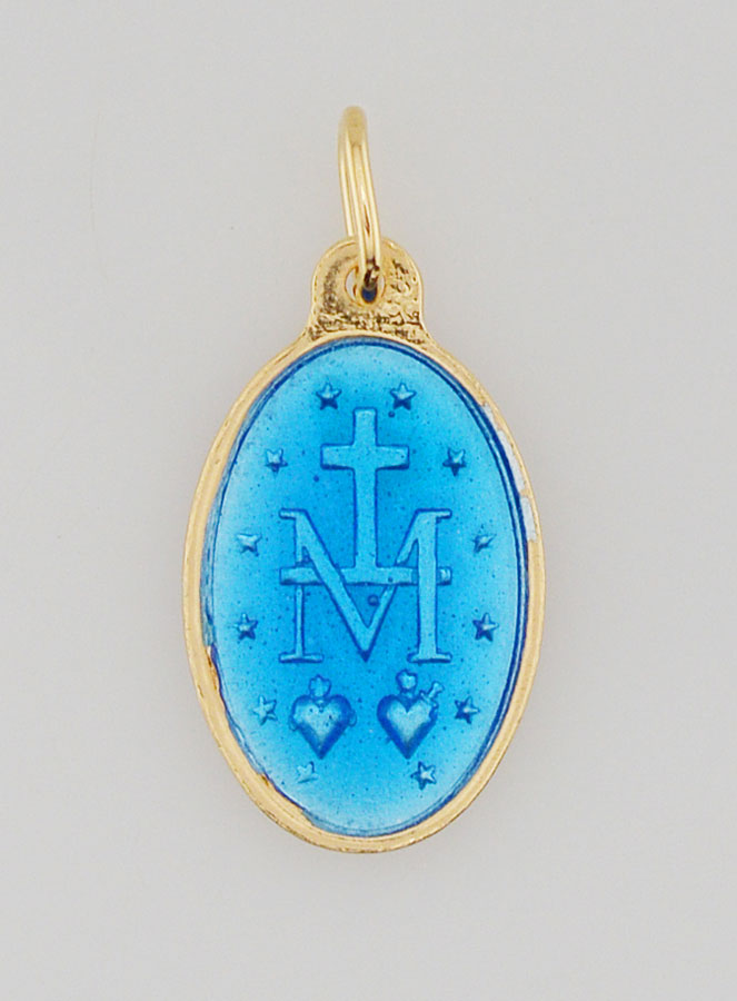 Medalla Milagrosa, plata dorada y esmalte bicolor - 17 mm (pic 4)