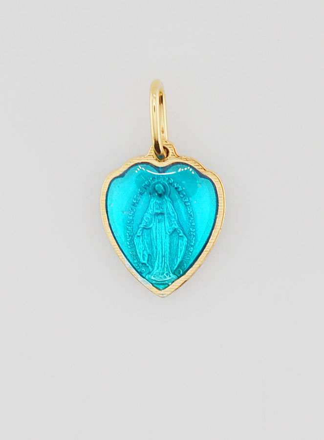 Medalla Milagrosa en forma de Corazón Azul - 10 mm (pic 1)