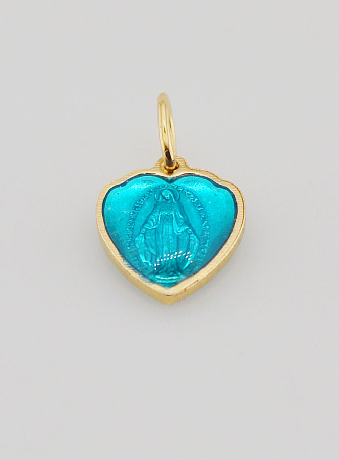Medalla Milagrosa en forma de Corazón Azul - 10 mm (pic 2)