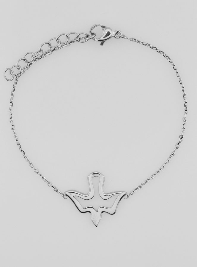 Pulseira Espírito Santo Vazada em Aço Inoxidável (pic 1)