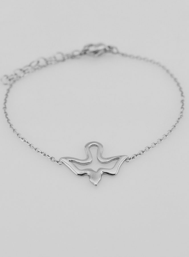 Pulseira Espírito Santo Vazada em Aço Inoxidável (pic 2)