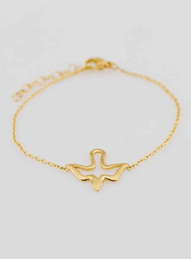 Pulsera de confirmación del Espíritu Santo de acero inoxidable bañada en oro (pic 2)