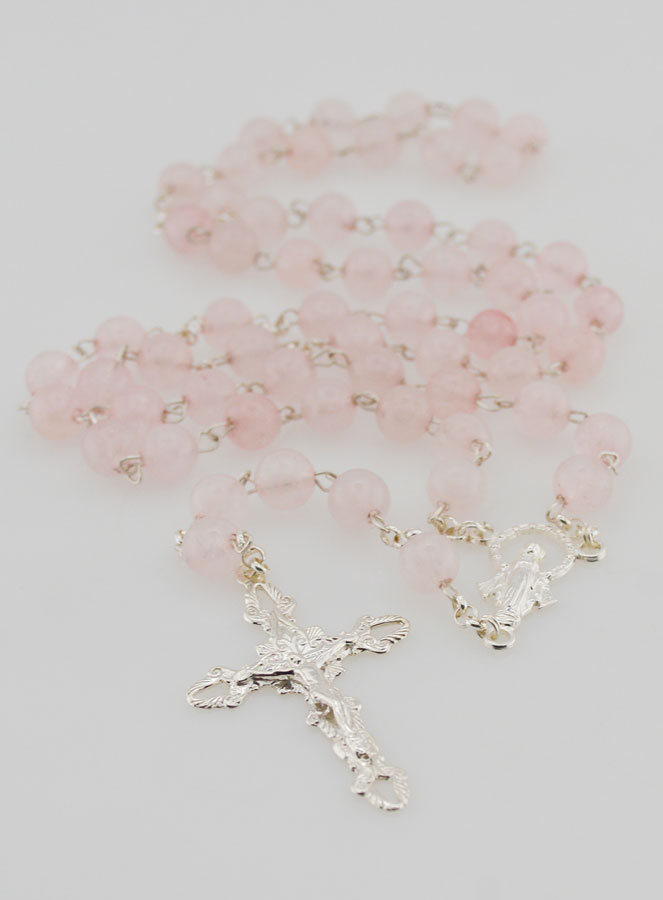Rosario de la Virgen Milagrosa en Cuarzo y Plata (pic 2)