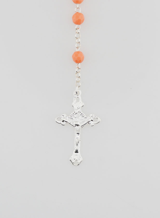 Rosario de la Virgen Milagrosa en plata de ley 925 y coral (pic 3)