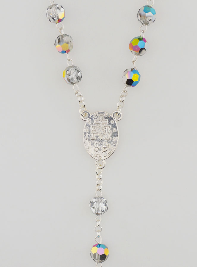 Rosario de la Medalla Milagrosa en plata de ley 925 y cristal (pic 4)