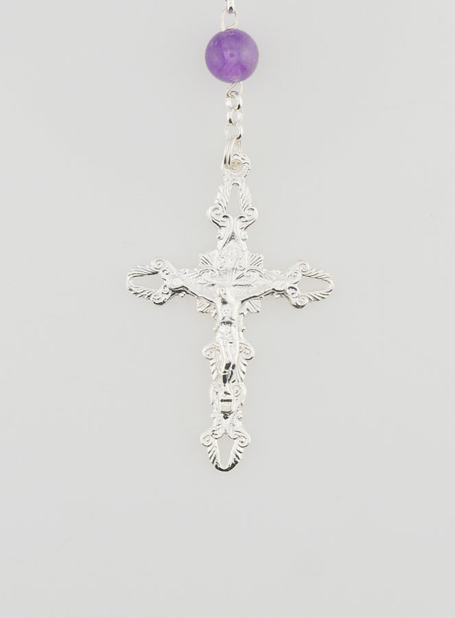 Rosario de la Medalla Milagrosa - Amatista y Plata de Ley 925 (pic 3)