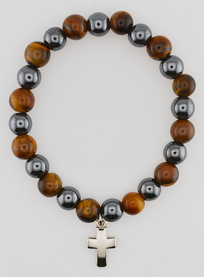 Pulsera en Piedras Naturales - Ojo de Tigre y Hematita (pic 1)