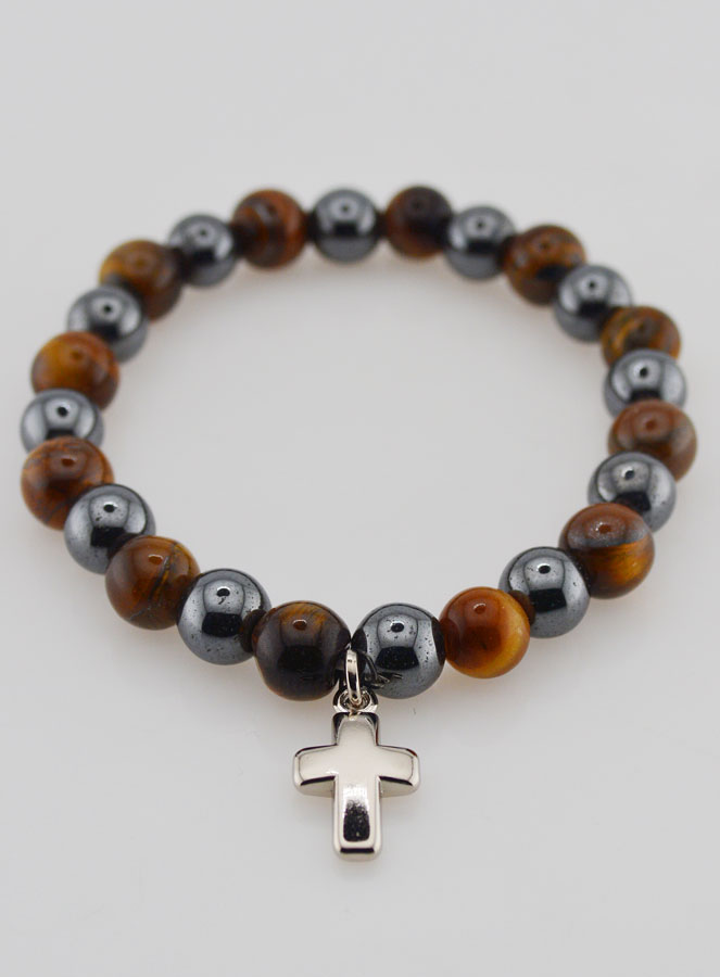 Pulsera en Piedras Naturales - Ojo de Tigre y Hematita (pic 2)