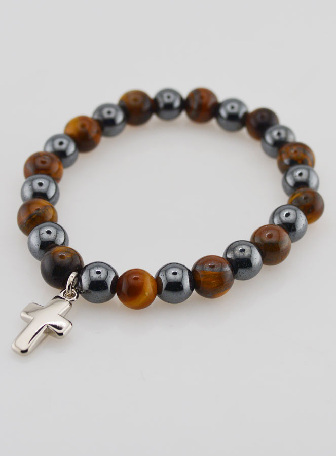 Pulsera en Piedras Naturales - Ojo de Tigre y Hematita (pic 3)