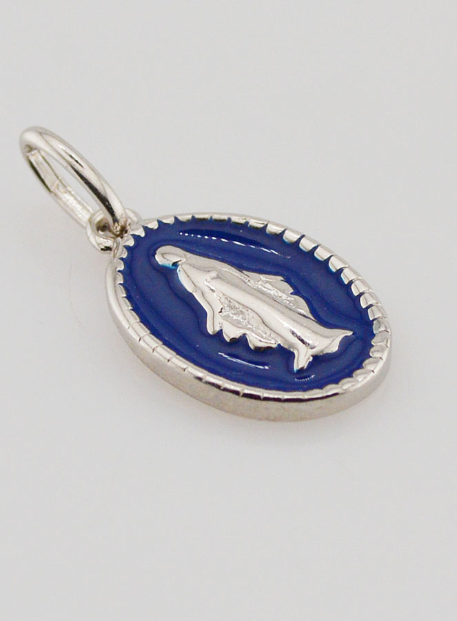 Medalla Milagrosa en Plata y Esmalte Azul (pic 3)