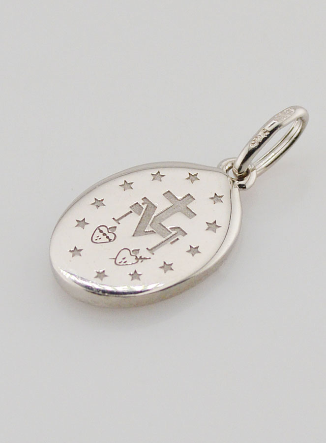 Medalla Milagrosa en Plata y Esmalte Azul (pic 4)