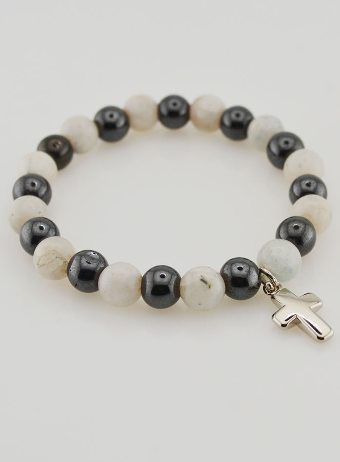 Pulsera de Piedras Naturales - Hematita y Piedra Lunar (pic 3)