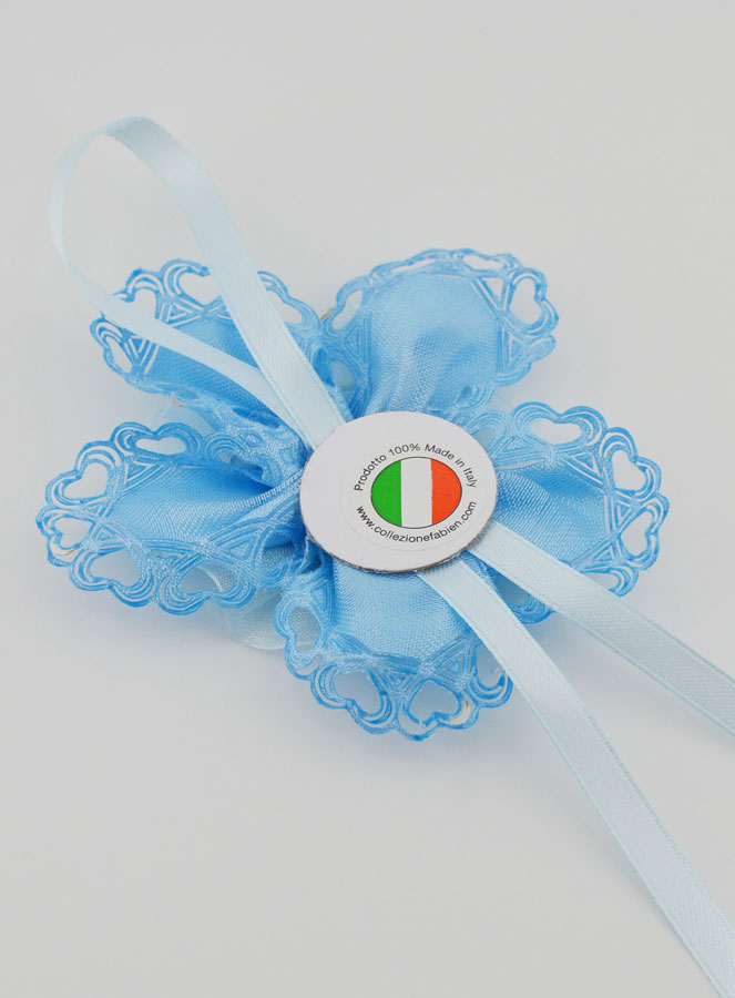 Regalo de Bautizo - Medalla de Cuna con Flor Azul - Ángel de la Guarda (pic 4)