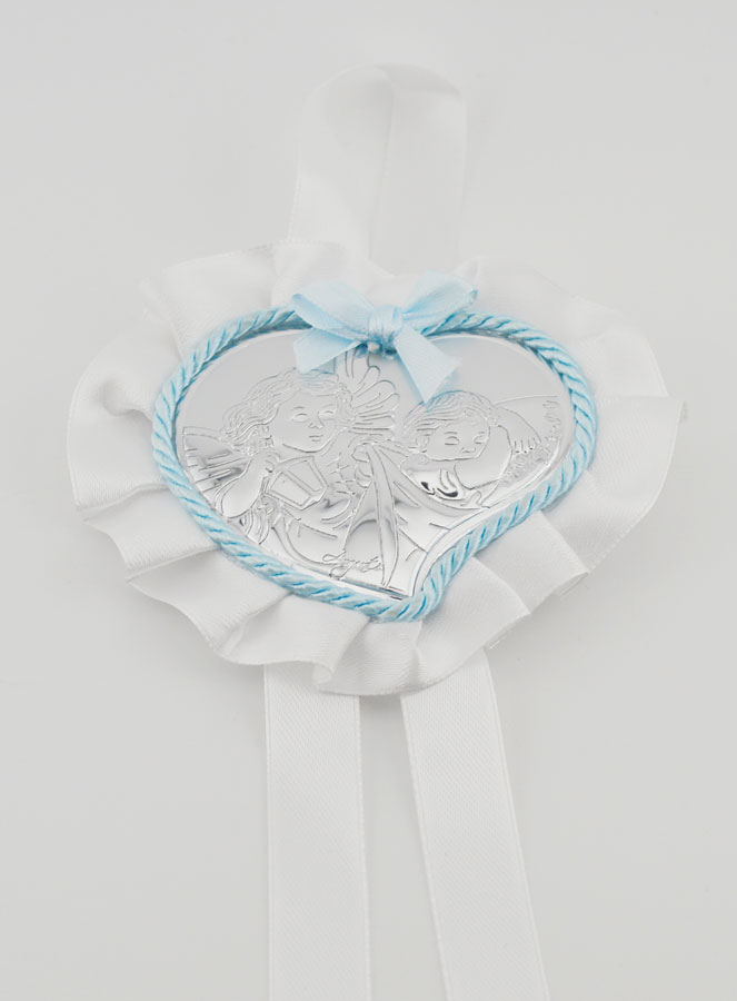 Regalo de Bautizo - Medalla de Cuna con Corazón y Ángel de la Guarda (pic 2)