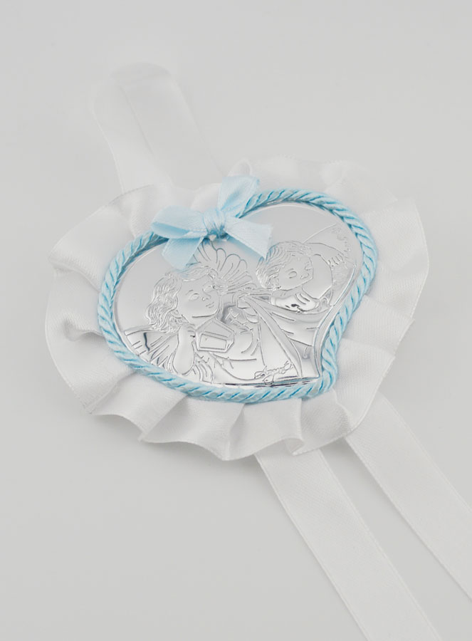 Regalo de Bautizo - Medalla de Cuna con Corazón y Ángel de la Guarda (pic 3)