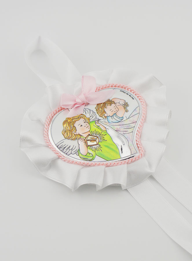 Regalo de Bautizo - Medalla de Cuna con Corazón y Ángel con Linterna (pic 3)