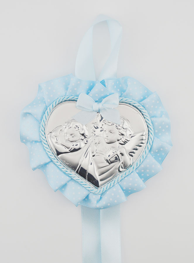 Regalo de Bautismo - Medalla de Cuna con Corazón - Ángel Linterna (pic 1)