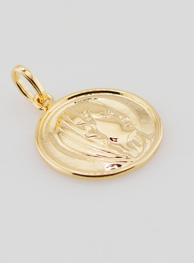 Medalla de la Virgen María bañada en oro - 17 mm (pic 3)