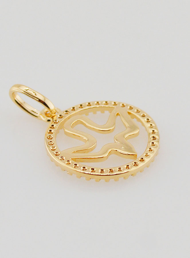 Medalla del Espíritu Santo calada en baño de oro - 15 mm (pic 4)