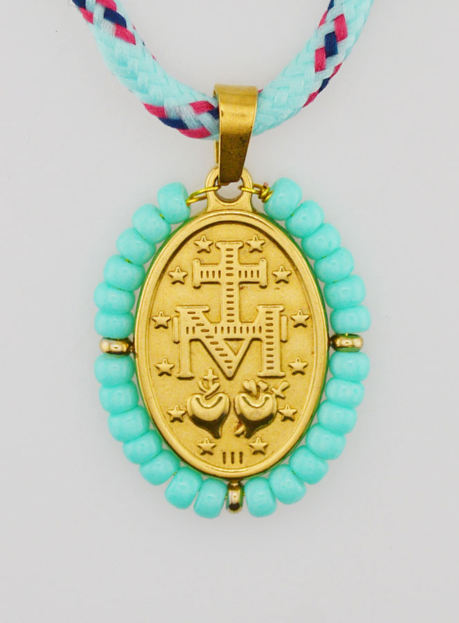 Medalla Milagrosa, Perlas Verdes y Cordón (pic 2)