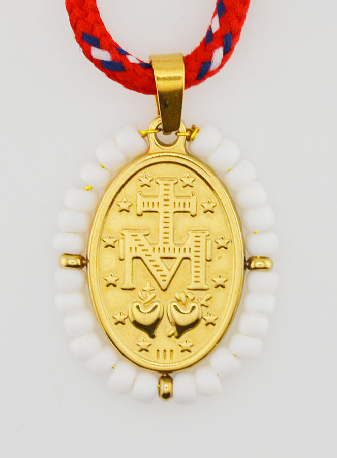 Collar de Medalla Milagrosa y Perlas Blancas (pic 2)