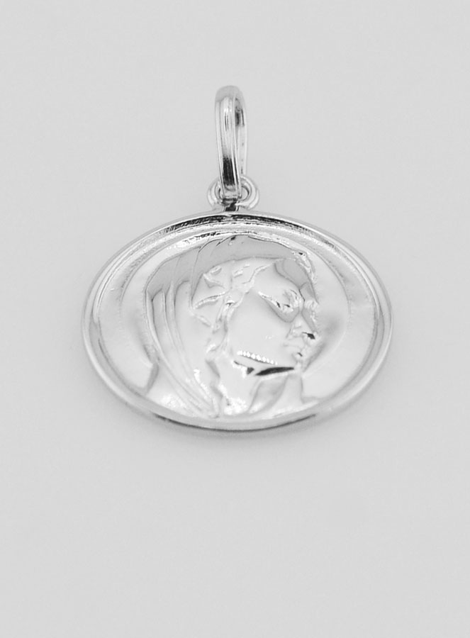 Medalla de la Virgen María en Plata 925 - 17 mm (pic 2)