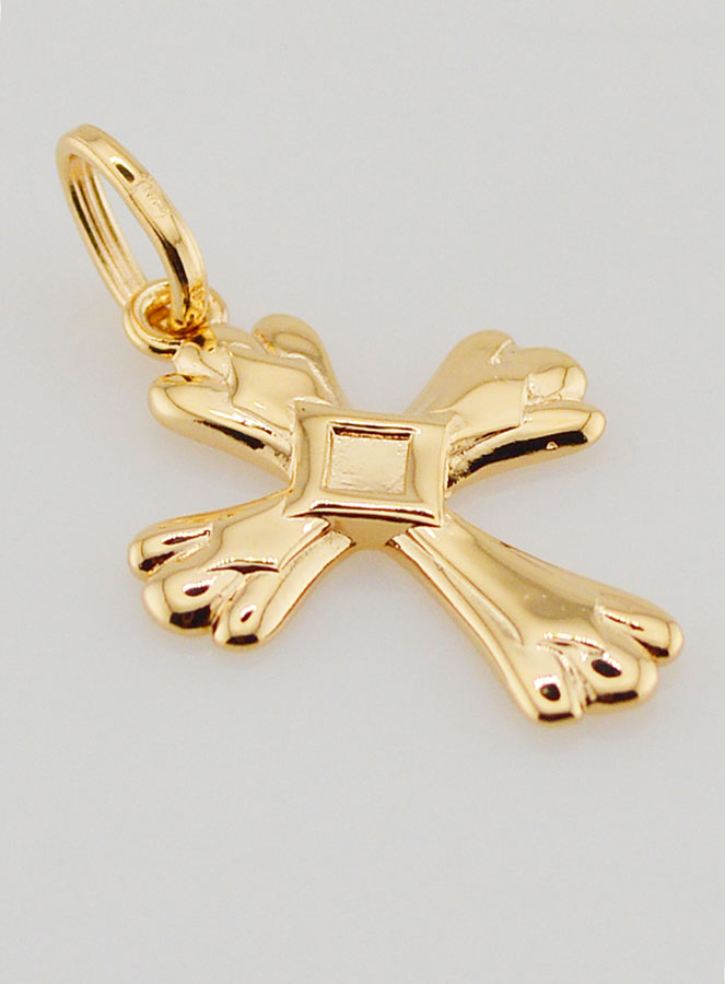 Colgante de cruz bañada en oro - 20 mm (pic 3)