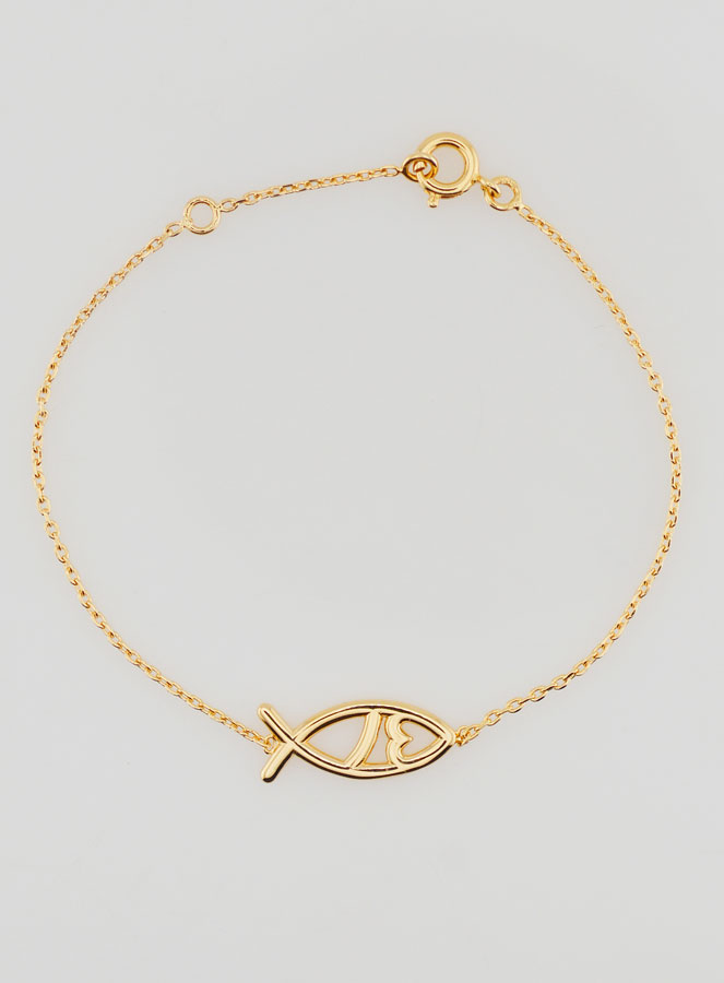 Pulsera religiosa Ichtus - Bañada en oro (pic 1)