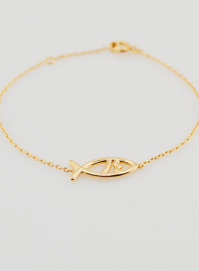 Pulsera religiosa Ichtus - Bañada en oro (pic 2)