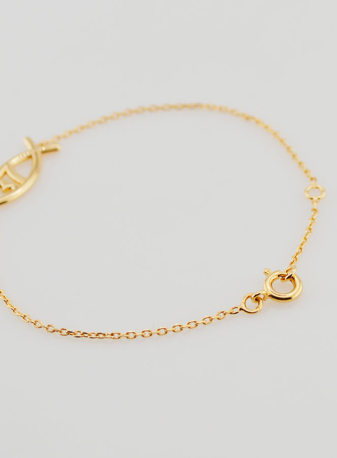 Pulsera religiosa Ichtus - Bañada en oro (pic 4)