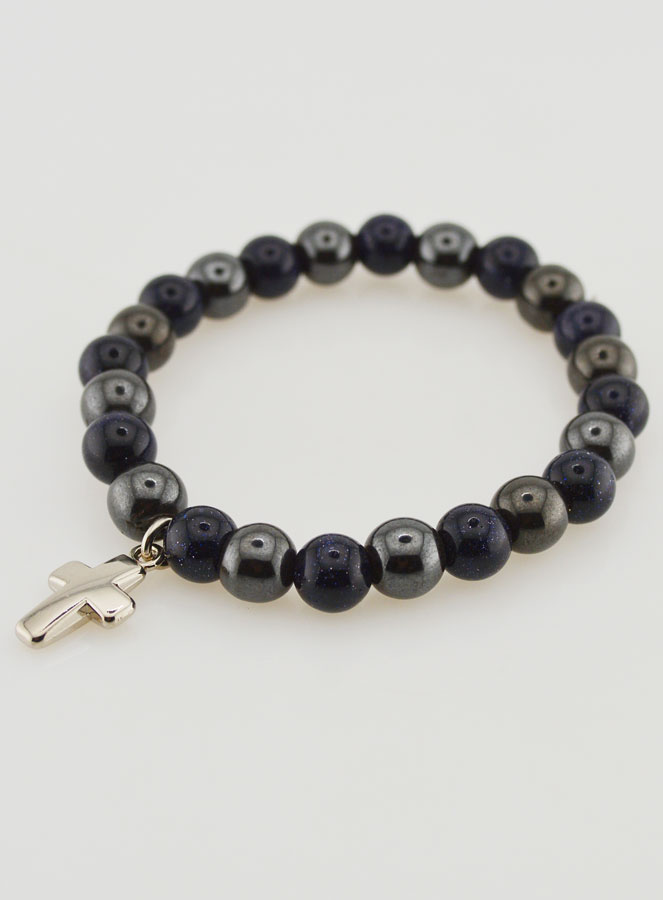 Pulsera de Piedras Naturales - Hematita y Piedra Solar Azul (pic 3)