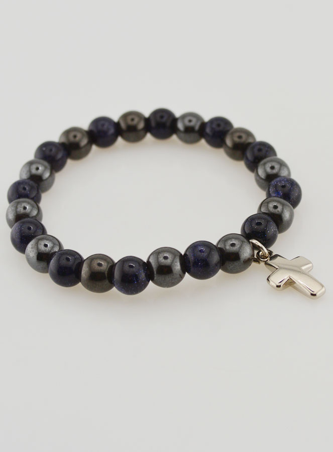 Pulsera de Piedras Naturales - Hematita y Piedra Solar Azul (pic 4)