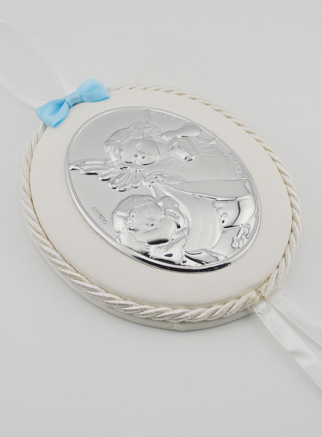 Regalo de Bautizo para Niño - Medalla de Cuna con Ángel y Linterna (pic 3)