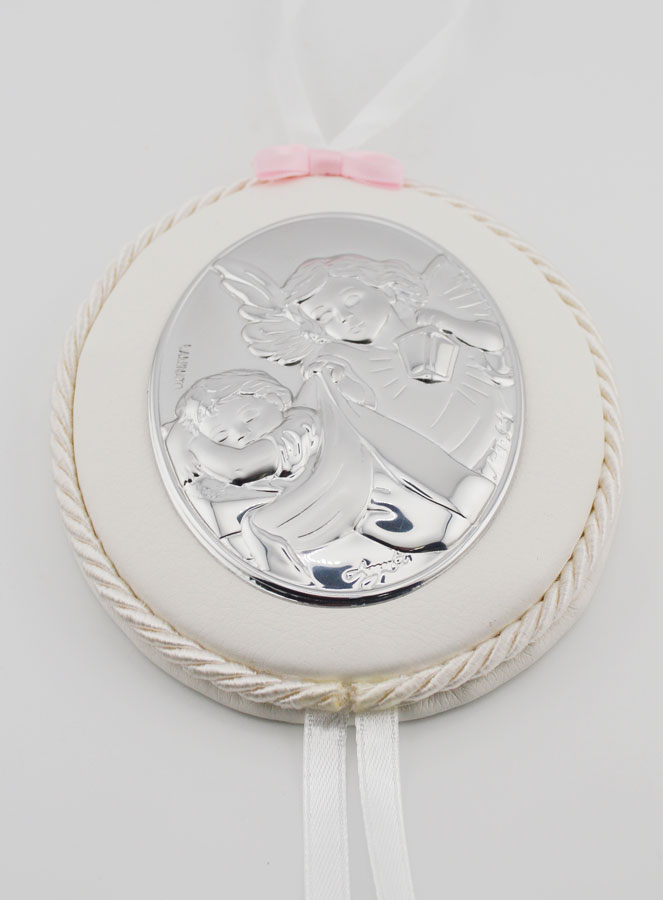 Regalo de Bautizo para Niña - Medalla de Cuna con Ángel y Linterna (pic 2)