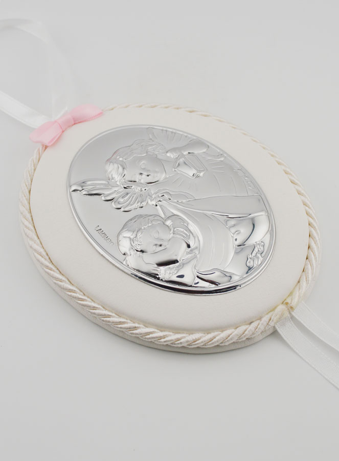 Regalo de Bautizo para Niña - Medalla de Cuna con Ángel y Linterna (pic 3)