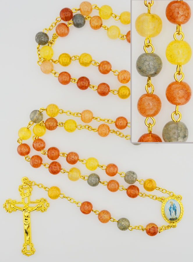 Rosario de la Medalla Milagrosa con Cuentas de Vidrio - Multicolor (pic 1)