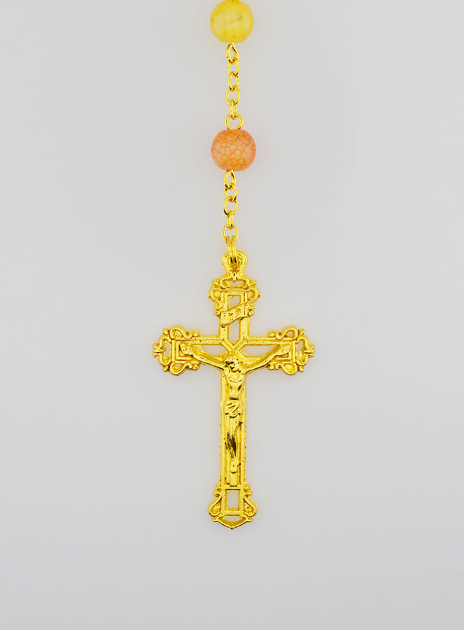 Rosario de Perlas de Vidrio Multicolor - Medalla Milagrosa (pic 3)