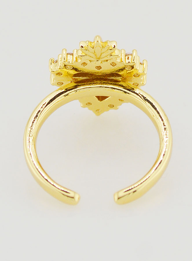 Anillo Ex Voto Ajustable en Latón Dorado y Pedrería (pic 4)