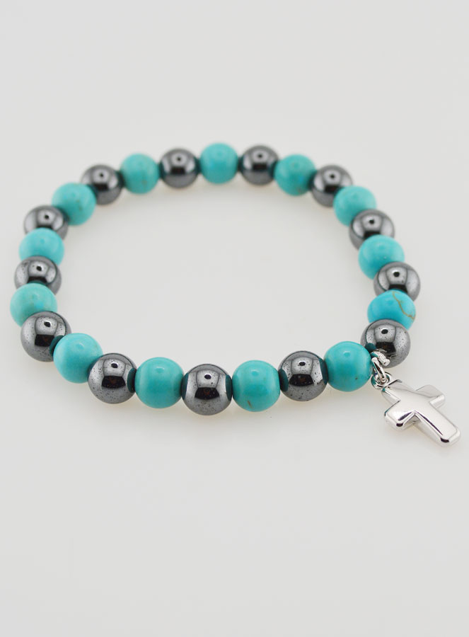 Pulseira em Pedras Naturais - Hematite & Turquesa (pic 4)