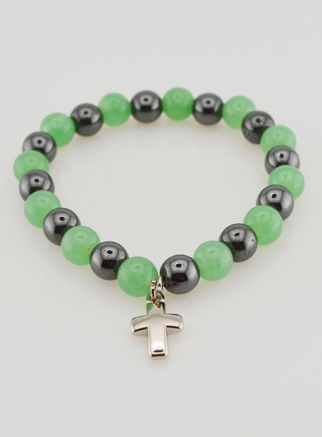 Pulseira Religiosa com Cruz - Hematite & Aventurina (pic 2)