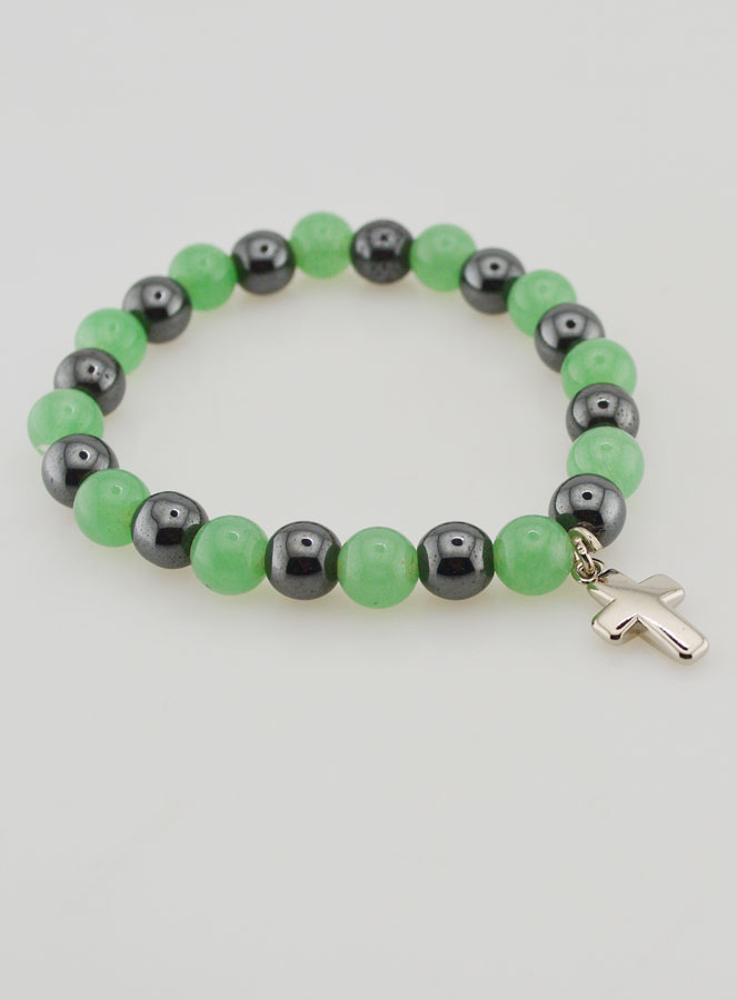 Pulseira Religiosa com Cruz - Hematite & Aventurina (pic 3)