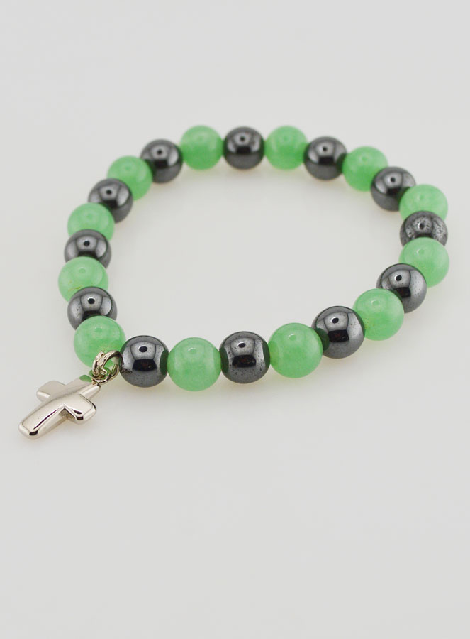 Pulseira Religiosa com Cruz - Hematite & Aventurina (pic 4)