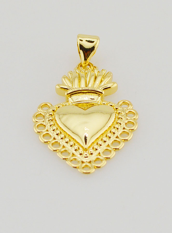 Colgante Ex-Voto en Latón Dorado - 25mm (pic 2)