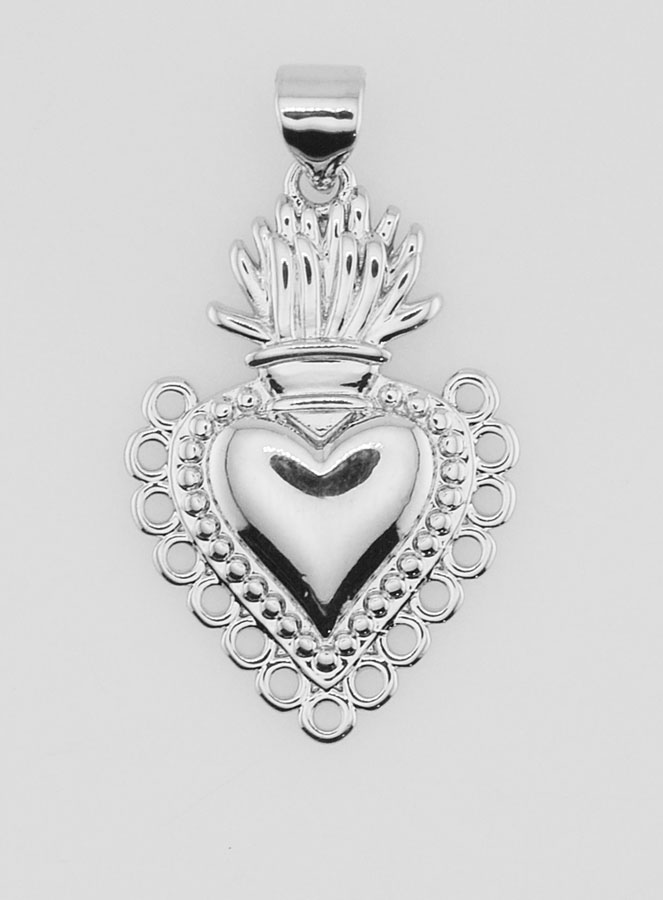 Colgante de Ex-voto de latón plateado - 25 mm (pic 1)