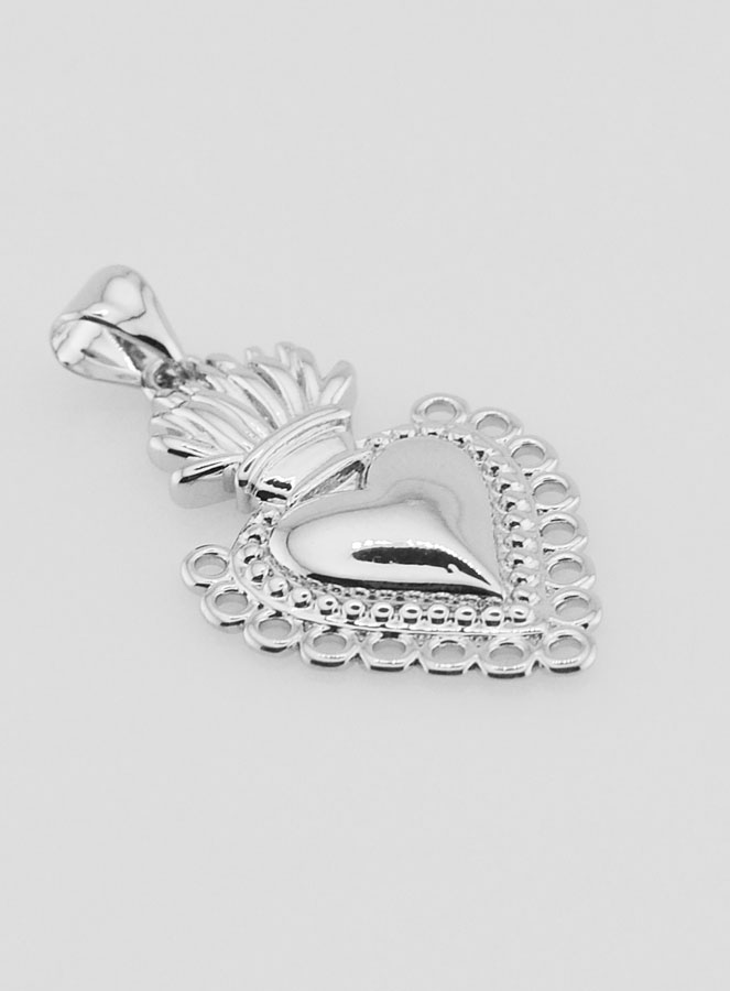 Colgante de Ex-voto de latón plateado - 25 mm (pic 3)