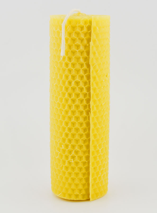 Vela de cera de abeja natural en forma de panal - 15 cm (pic 1)